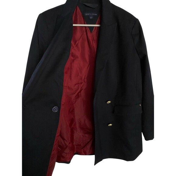 Tommy Hilfiger Blazer Womens Navy Blue Double Breasted Gold Buttons - Picture 9 of 13